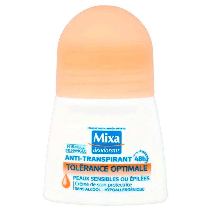 Desodorante roll-on feminino com tolerância ideal para pele sensível ou raspada 50ml - MIXA
