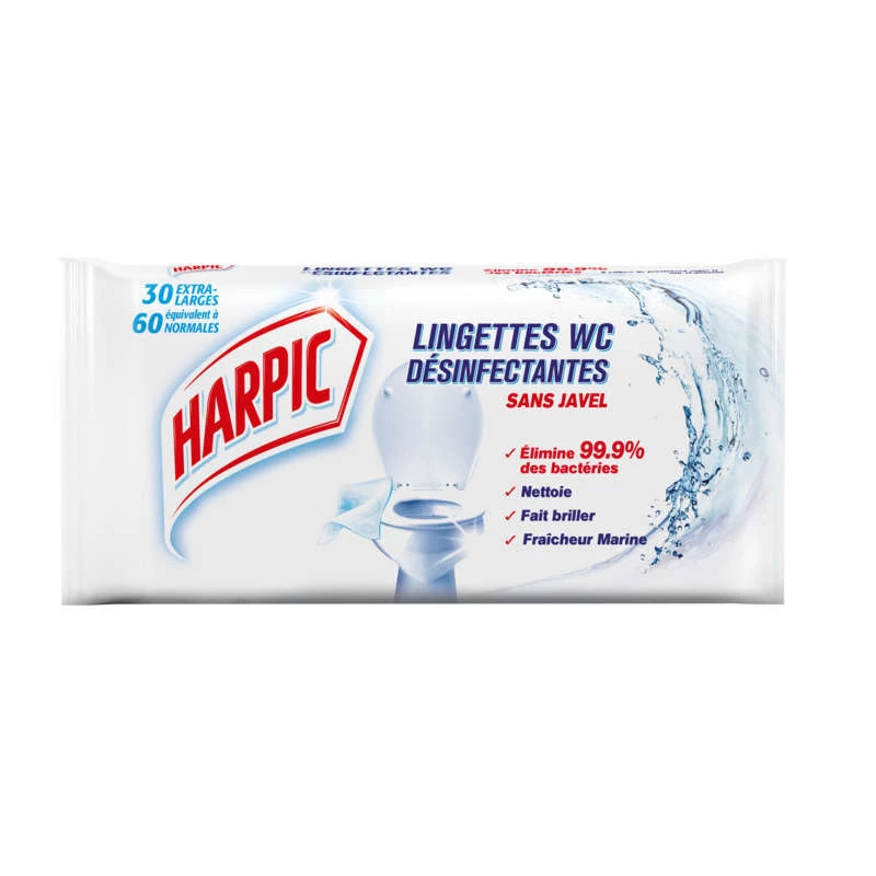 Lingettes désinfectantes X30 - HARPIC
