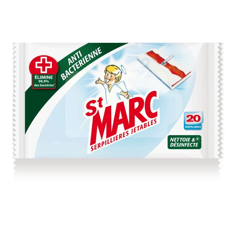 ST MARC ممسحة مضادة للبكتيريا يمكن التخلص منها × 20