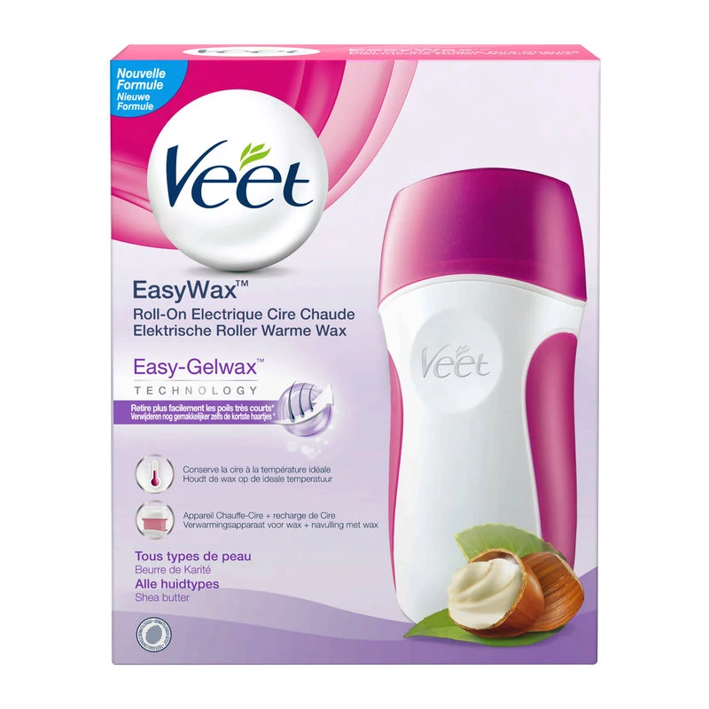 Roll On Electric Easy Wax Hair Removal Hot Wax Shea Butter Long Lasting Hair Removal 50ml - VEET