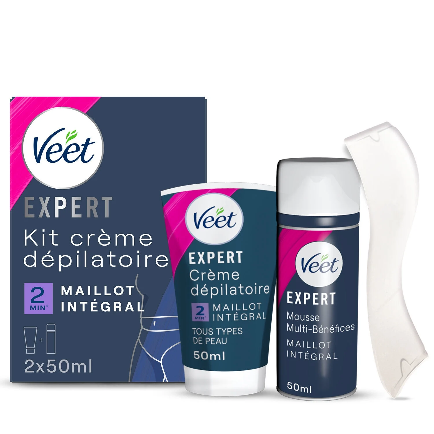 Expert Full Body Hair Removal Cream Kit with Shea Butter Stubborn Hair 2 Minutes 2x50ml - VEET