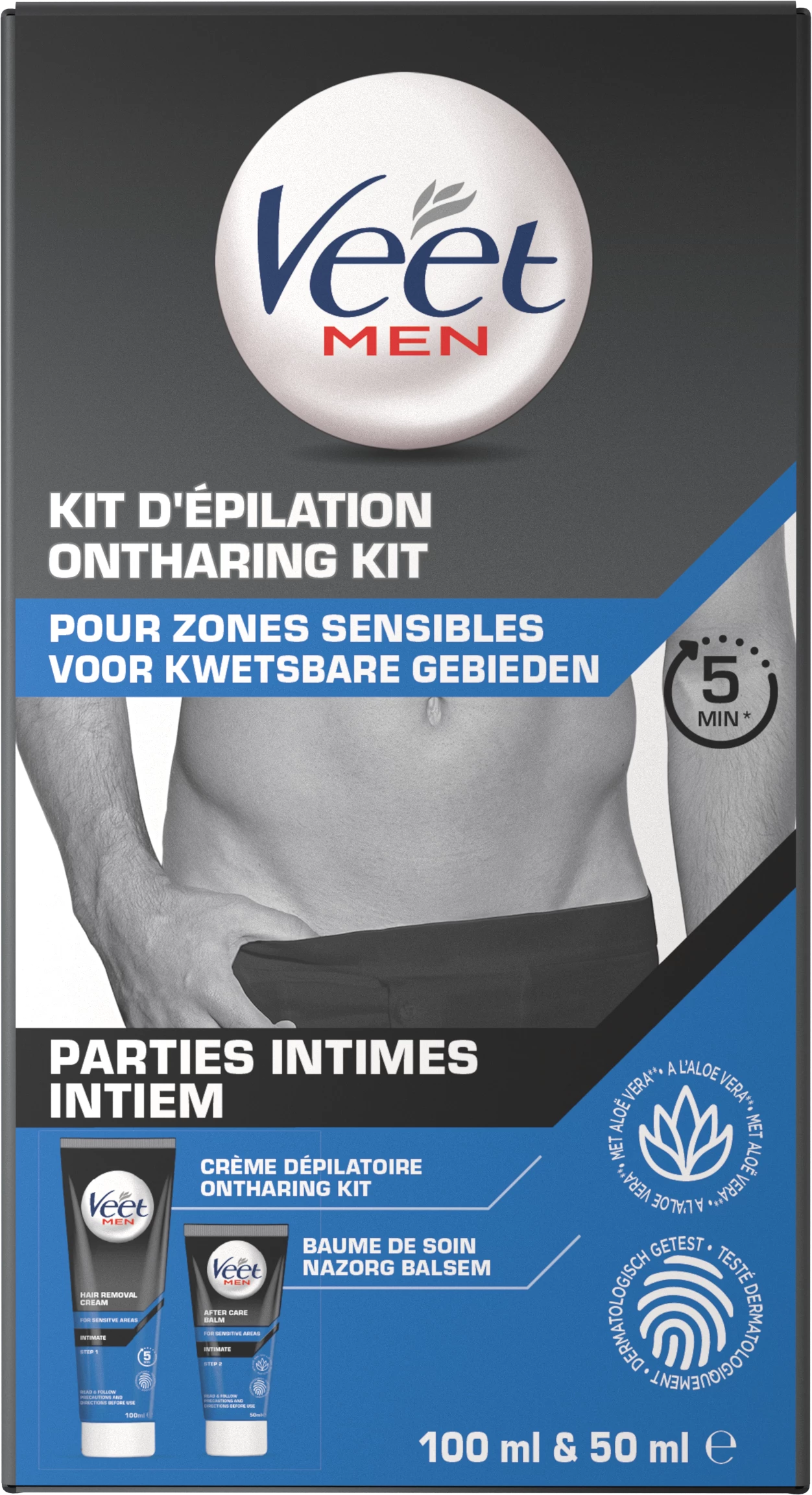 Veet Uomo Kit Zone Sensib 150m