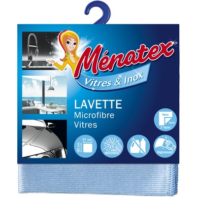 Lavette Microfibre Vitres 30x31 Cm Pour Le Nettoyage Des Surfaces Vitrées Et Inox