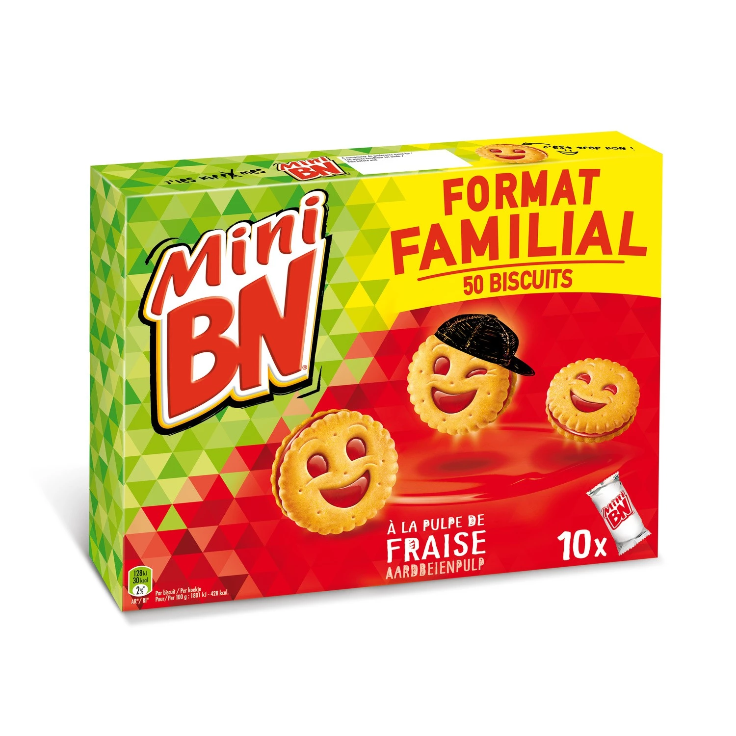 Mini Bn Fraise Format Familial.350g - BN