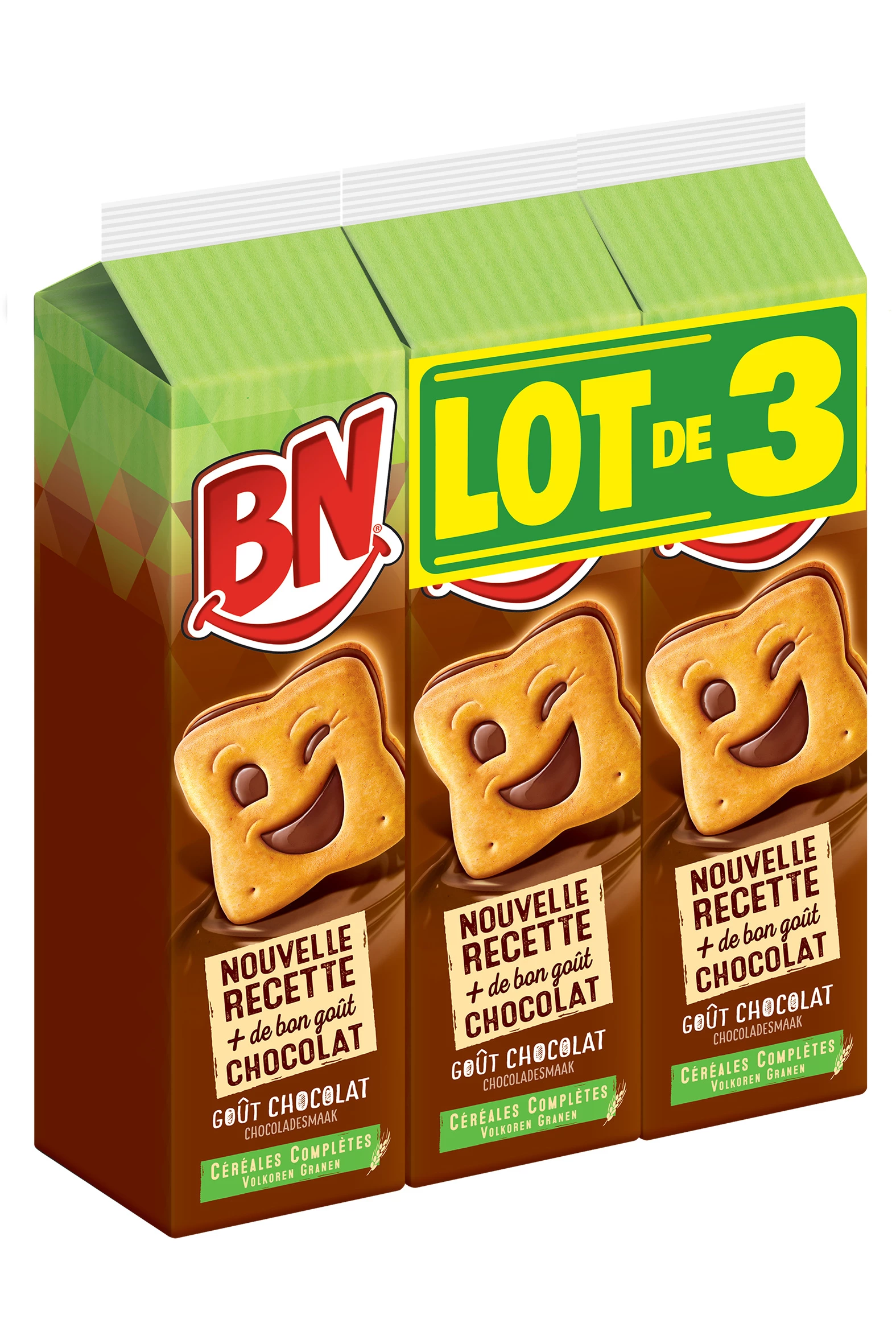 Snack Recheado de Chocolate ao Leite 3 embalagens x16 855g - BN