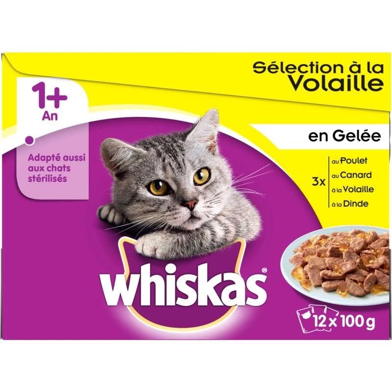Gelée à la volaille 12x100g - WHISKAS