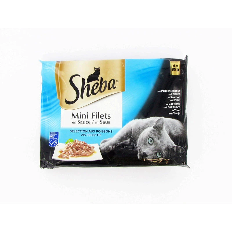Deliciosa comida de gato com molho 4x85g - SHEBA