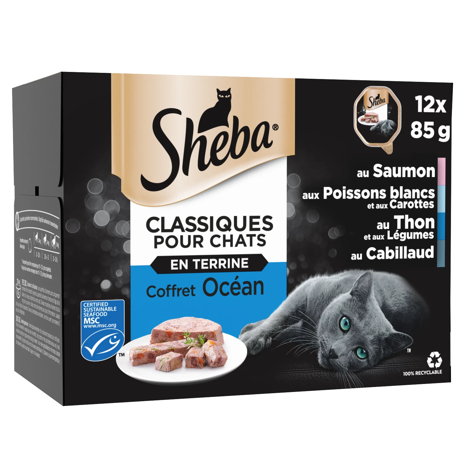 Ração para gatos terrina oceânica 12x85g - SHEBA