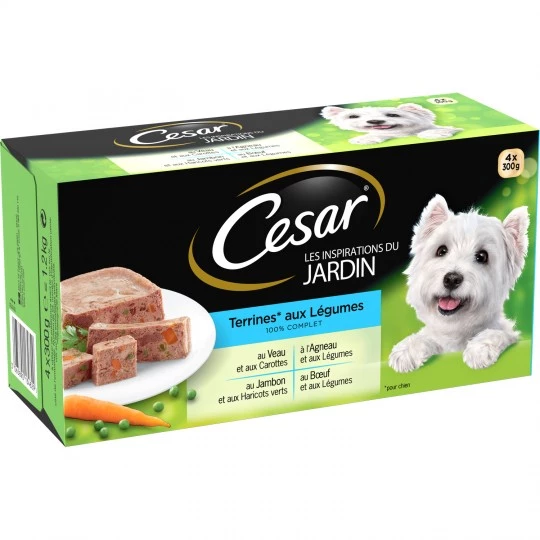 Patê de legumes para cachorro 4x300g - CÉSAR