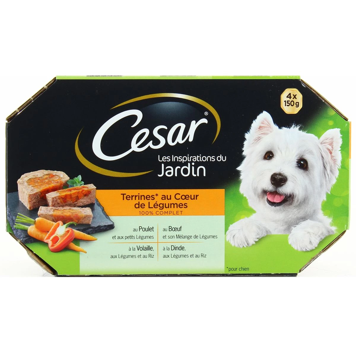Paté para perros con corazón vegetal 4x150g - CÉSAR