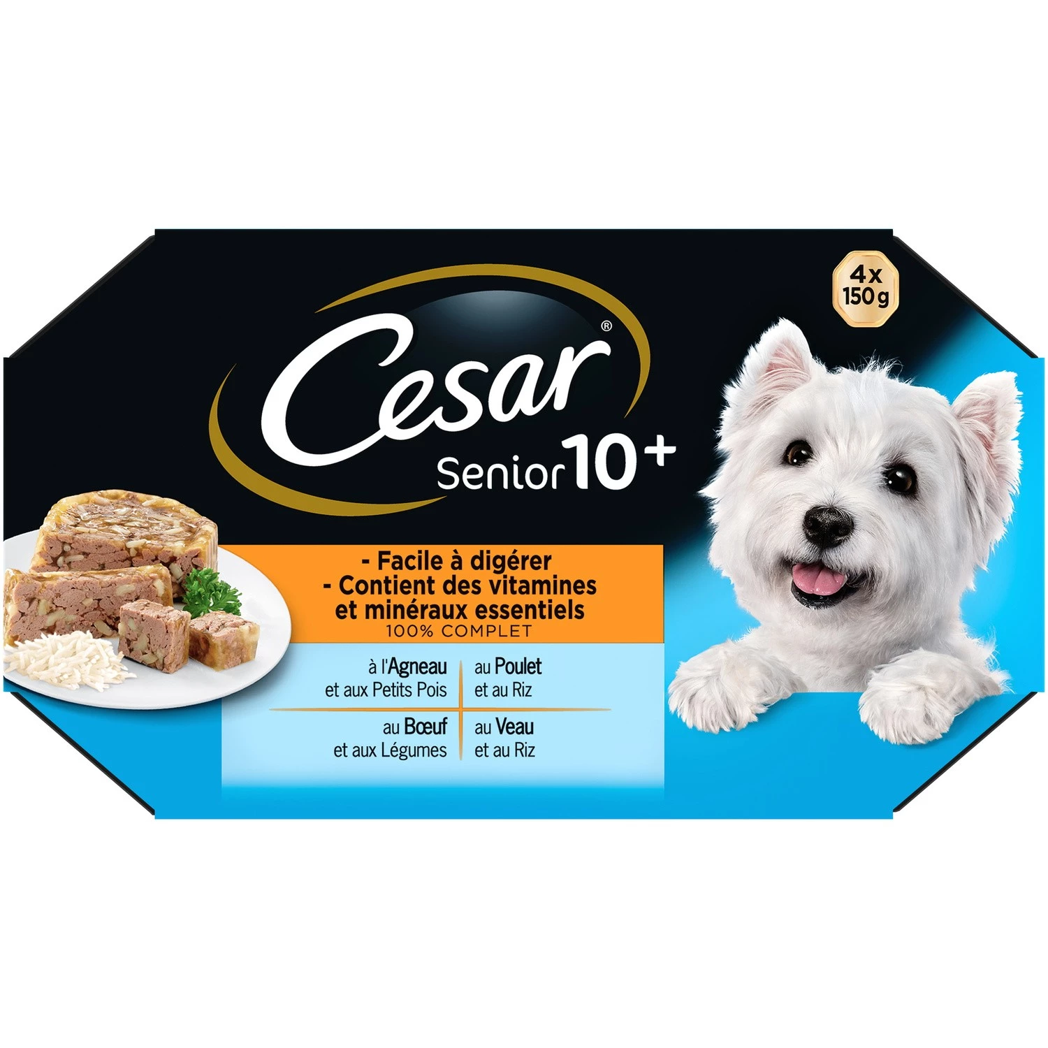 Ração para cães Senior Jelly 4x150g - CÉSAR