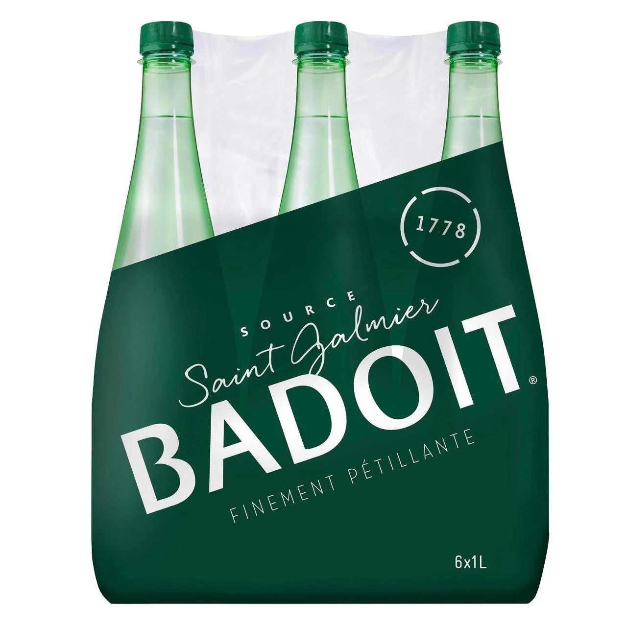 Finely Sparkling Green Natural Mineral Sparkling Water 1l - Badoit