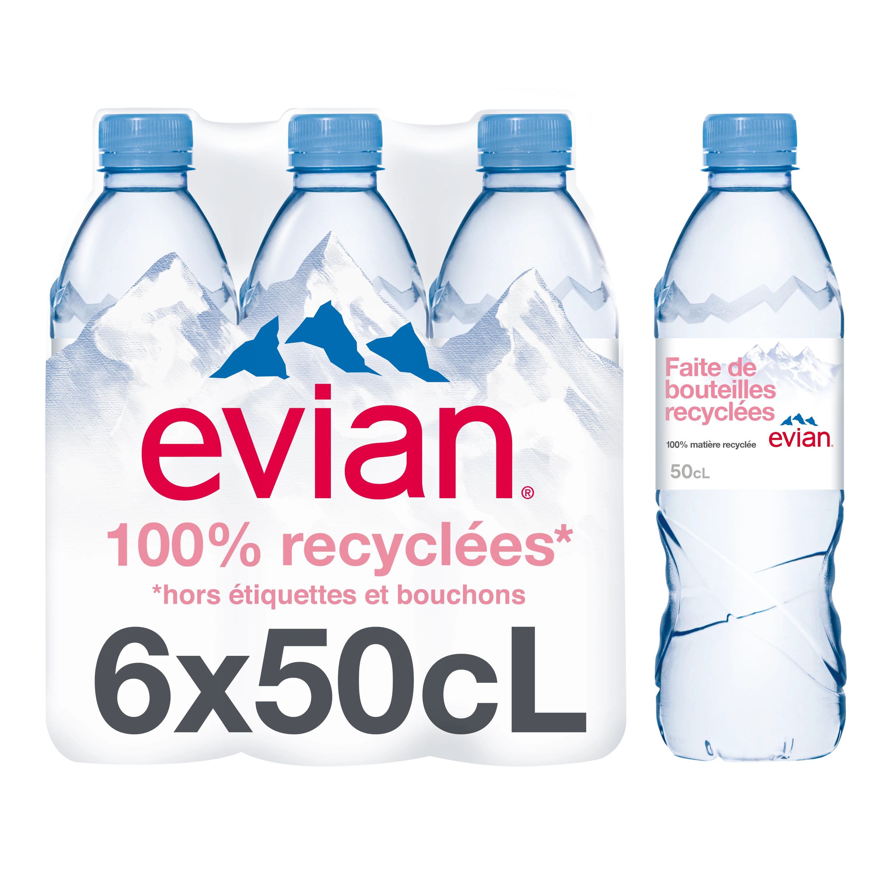 Natural mineral water 6x50cl - EVIAN