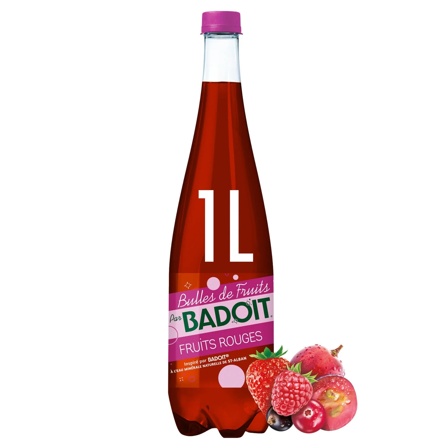 Red Fruit Flavored Sparkling Water 1l -badoit