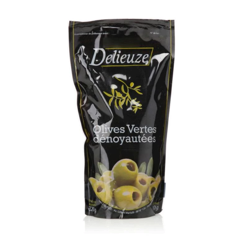 Olives Vertes Dénoyautées,  180g - DELIEUZE