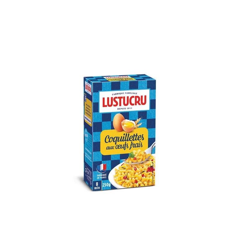 Coquillette Pasta With Fresh Eggs, 250g - LUSTUCRU