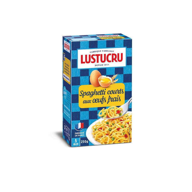 Short Spaghetti Pasta with Eggs, 250g - LUSTUCRU