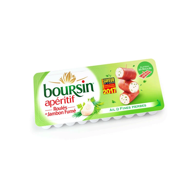 Smoked ham roll with garlic & fine herbs 100g - BOURSIN