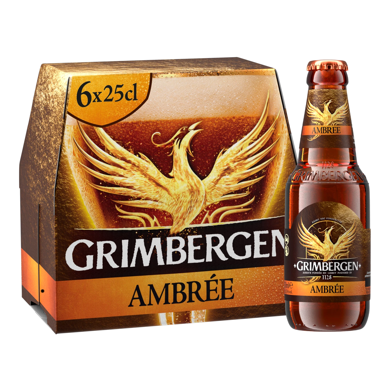 Cerveja Amber Abbey, 6x25cl - GRIMBERGEN