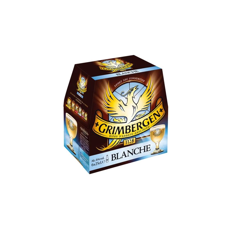 Bière d'Abbaye Blanche, 6°, 6x25cl - GRIMBERGEN