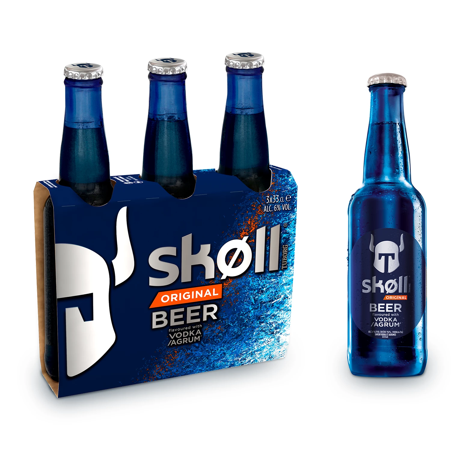 Vodka and Citrus flavored beer, 6°, 3x33cl - SKOLL