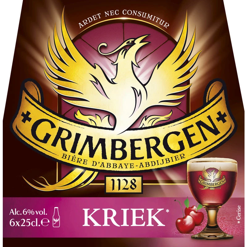 Bier met kersensmaak, 6°, 6x25cl - GRIMBERGEN