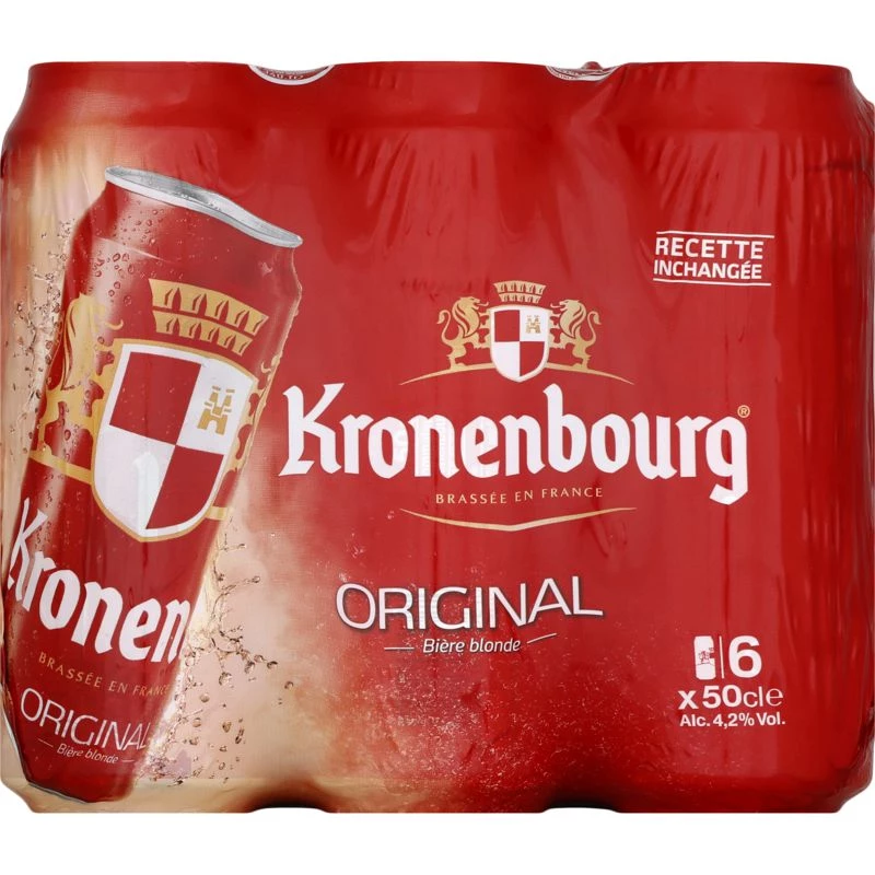 بيرة شقراء أصلية، 4.2 درجة، 6 × 50 سنتيلتر - KRONENBOURG