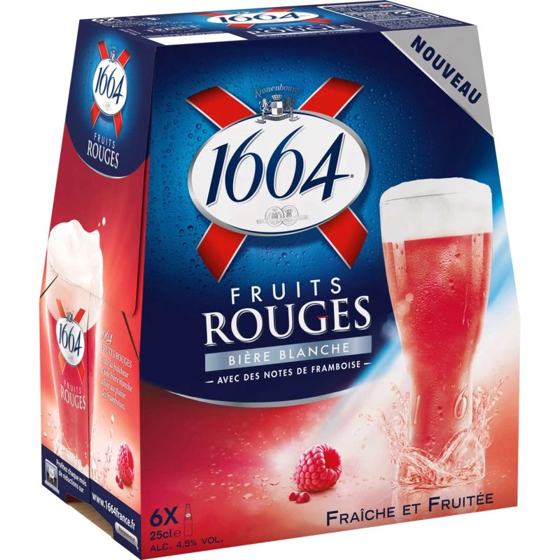 Bière Blanche Aromatisée Fruits Rouges, 6x25cl - 1664