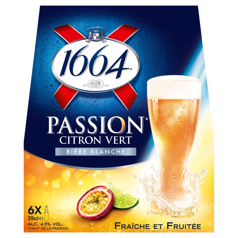 Bière Blanche saveur Passion Citron 6x25cl - 1664