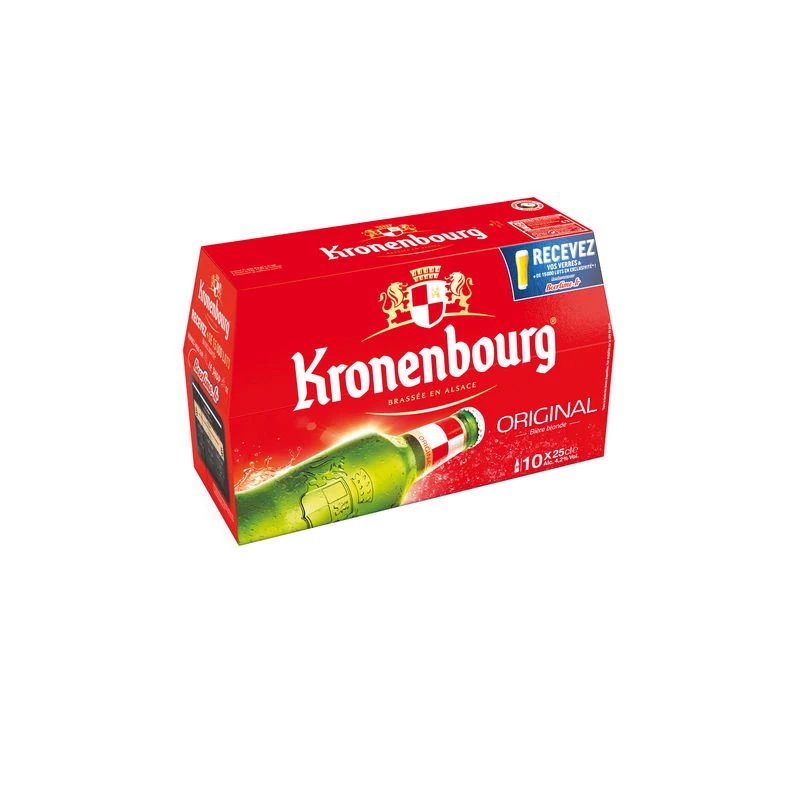 Bière Lager Blond, 10x25cl -  KRONENBOURG