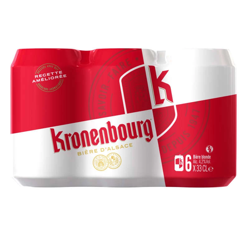 Blonde Lager Beer, 6x33cl - KRONENBOURG