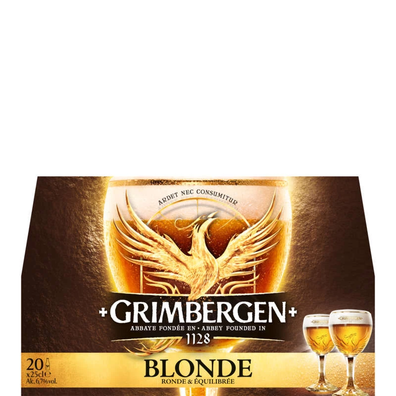 Cerveza de Abadía Rubia, 6,7°, 20x25 cl - GRIMBERGEN