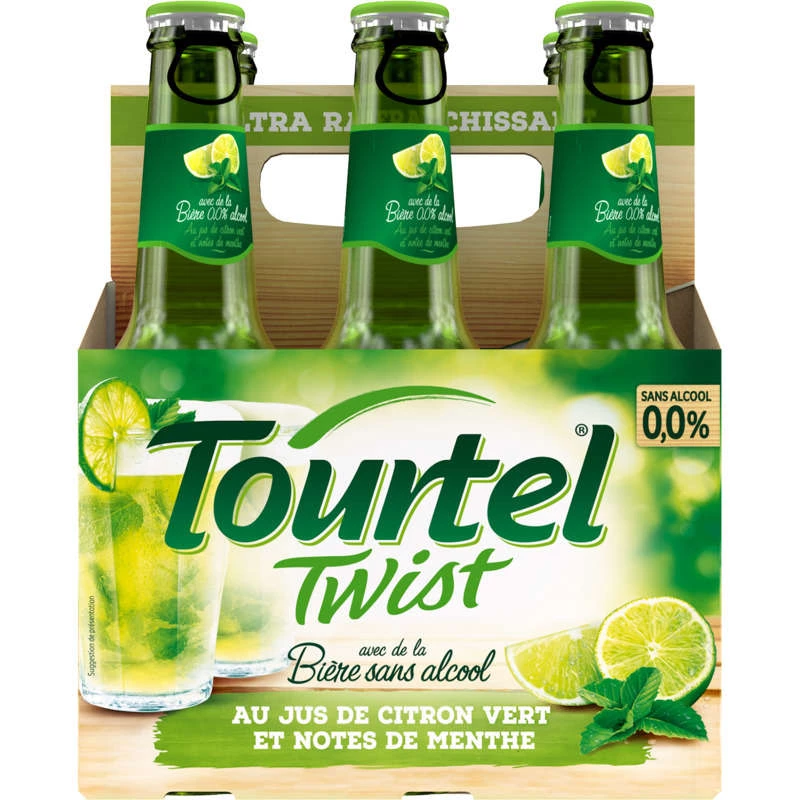 Bière au Jus de Lime Sans Alcool, 6x27,5cl - TOURTEL