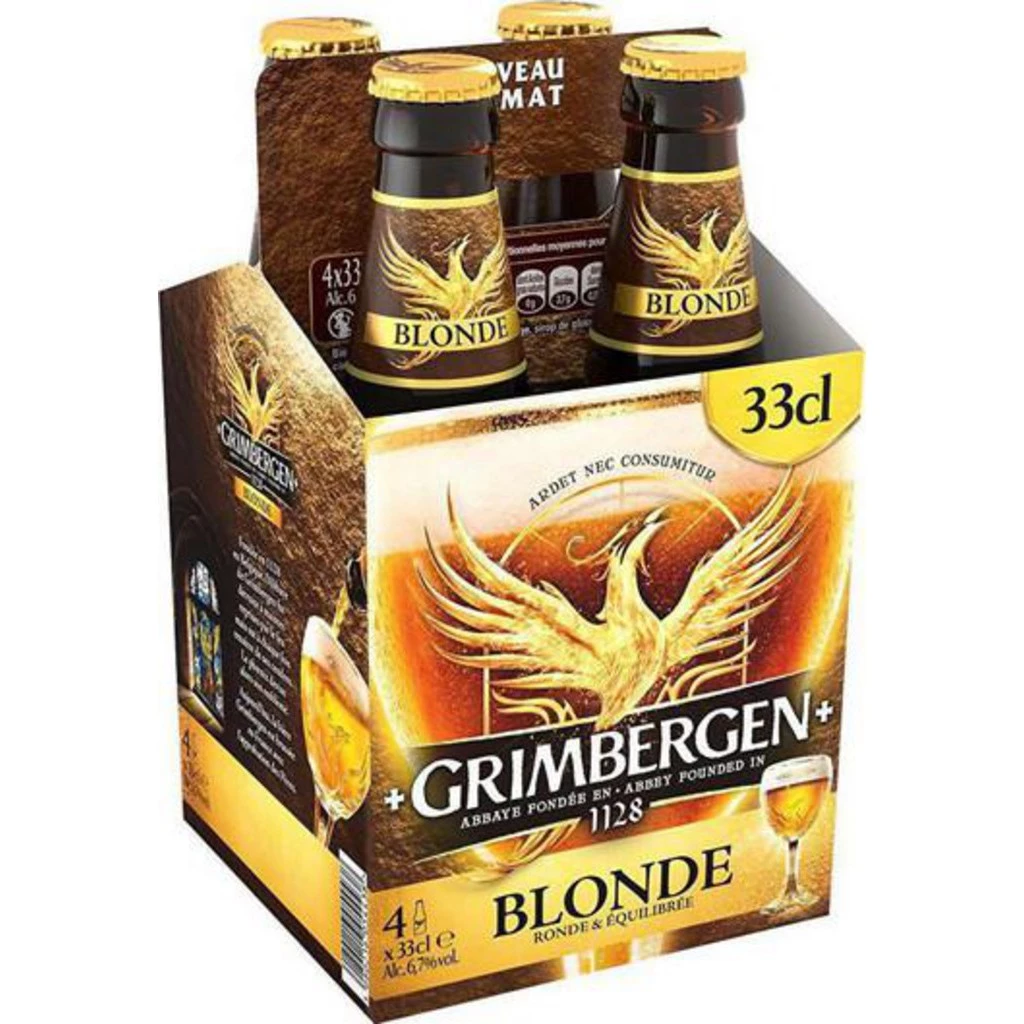 Cerveza rubia, 6,7°, 4x33cl - GRIMBERGEN