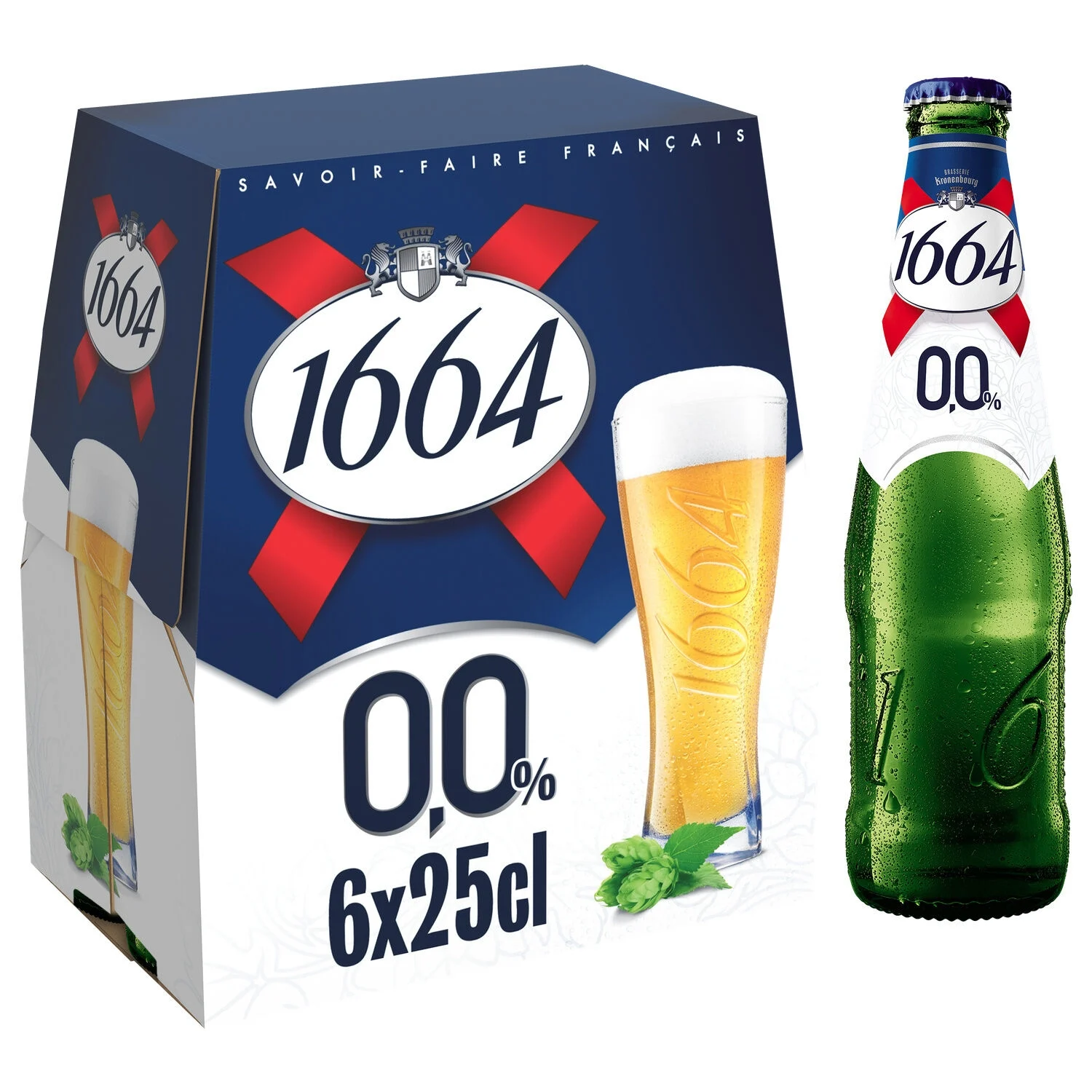Alcohol -free blonde beer, 6x25cl - 1664