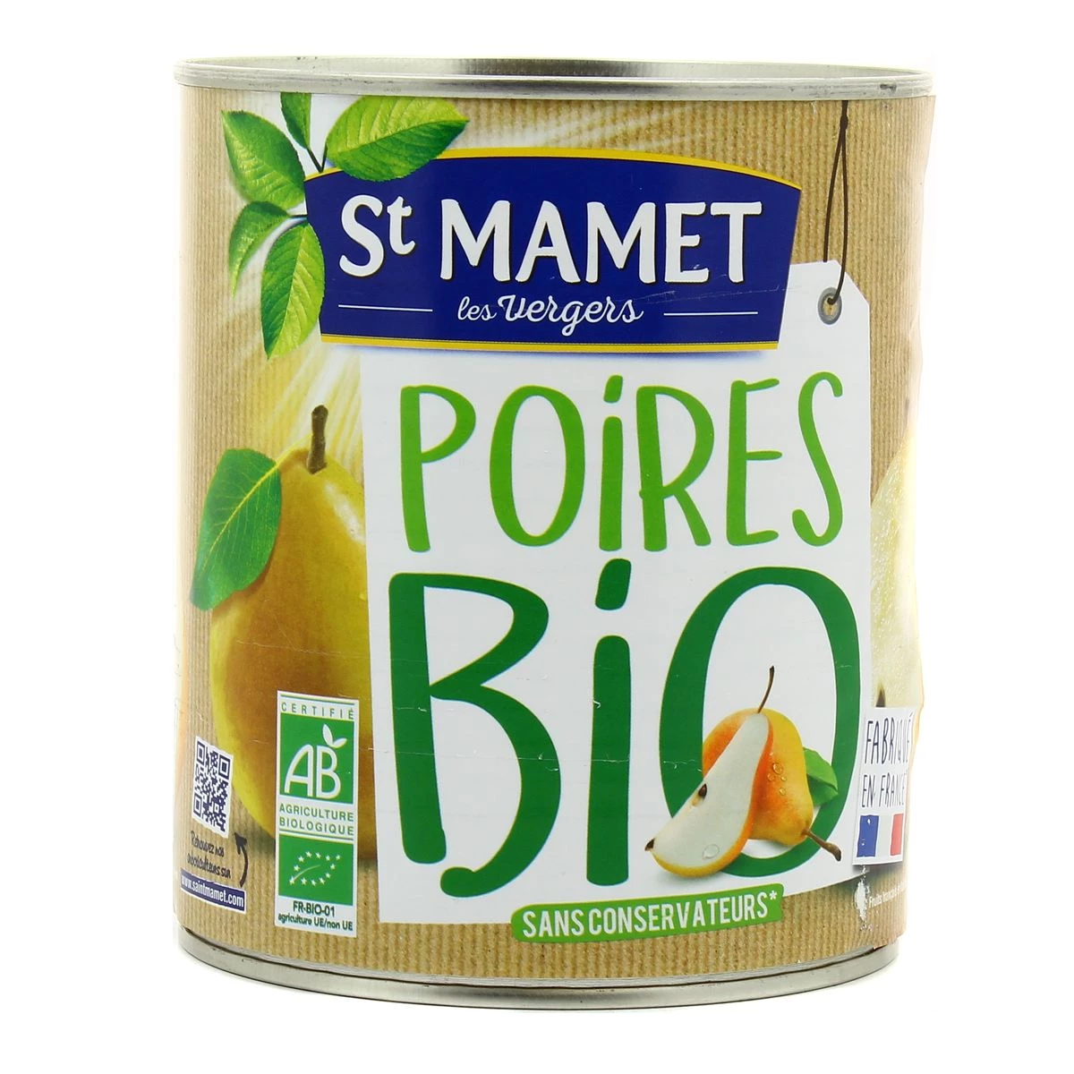 Poires au sirop bio 455g - ST MAMET