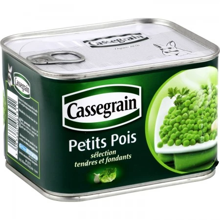 Petits Pois Tendres et Fondants; 495g  - CASSEGRAIN