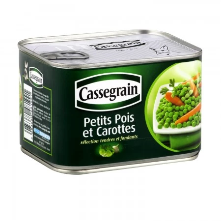 Petits Pois Carottes; 465g  -  CASSEGRAIN