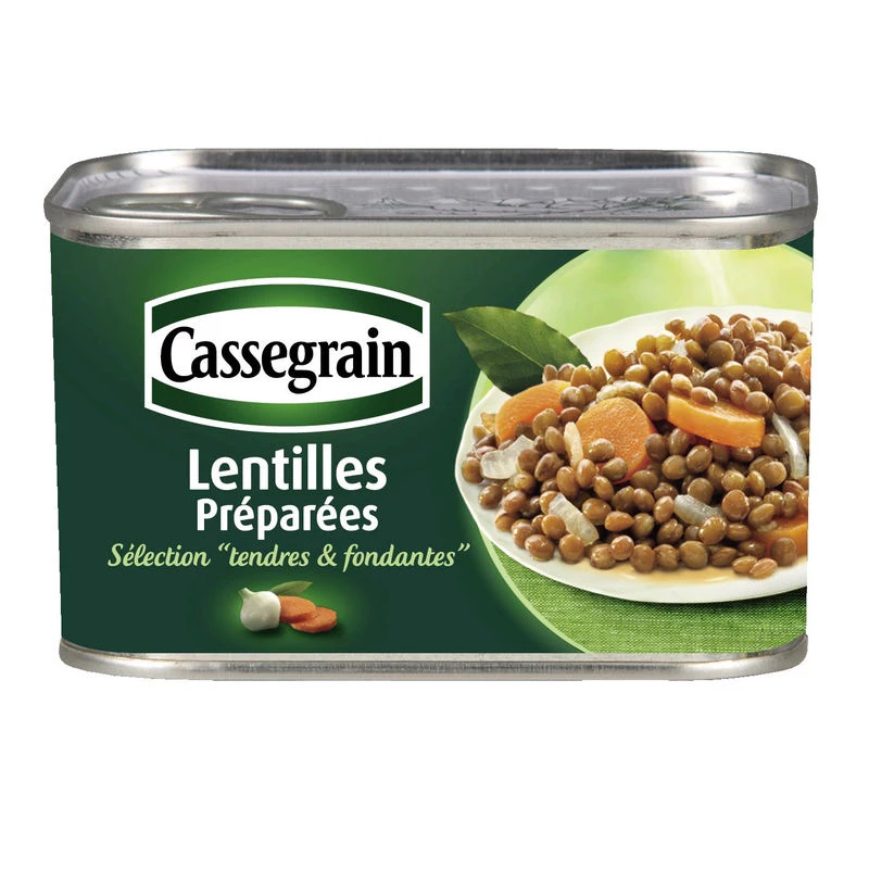 Prepared Lentils with Carrots and Onions 265g - CASSEGRAIN