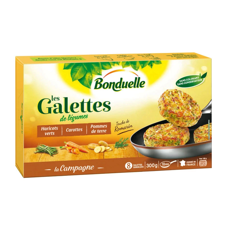 Galettes d'haricots verts, carottes & pommes de terre 300g - BONDUELLE