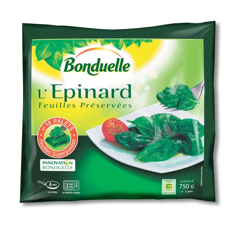 Feuilles d'épinards 750g - BONDUELLE