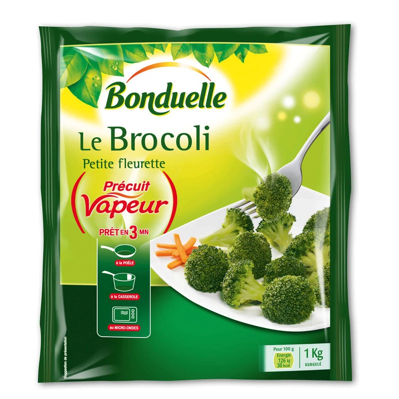 Brocolis précuit vapeur 1kg - BONDUELLE