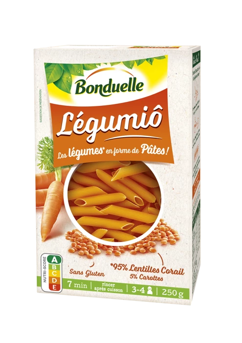 Pâtes Lentilles Corail et Carottes 250g - BONDUELLE
