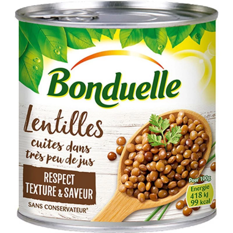 Lenticchie Cotte Sgocciolate, 310g - BONDUELLE