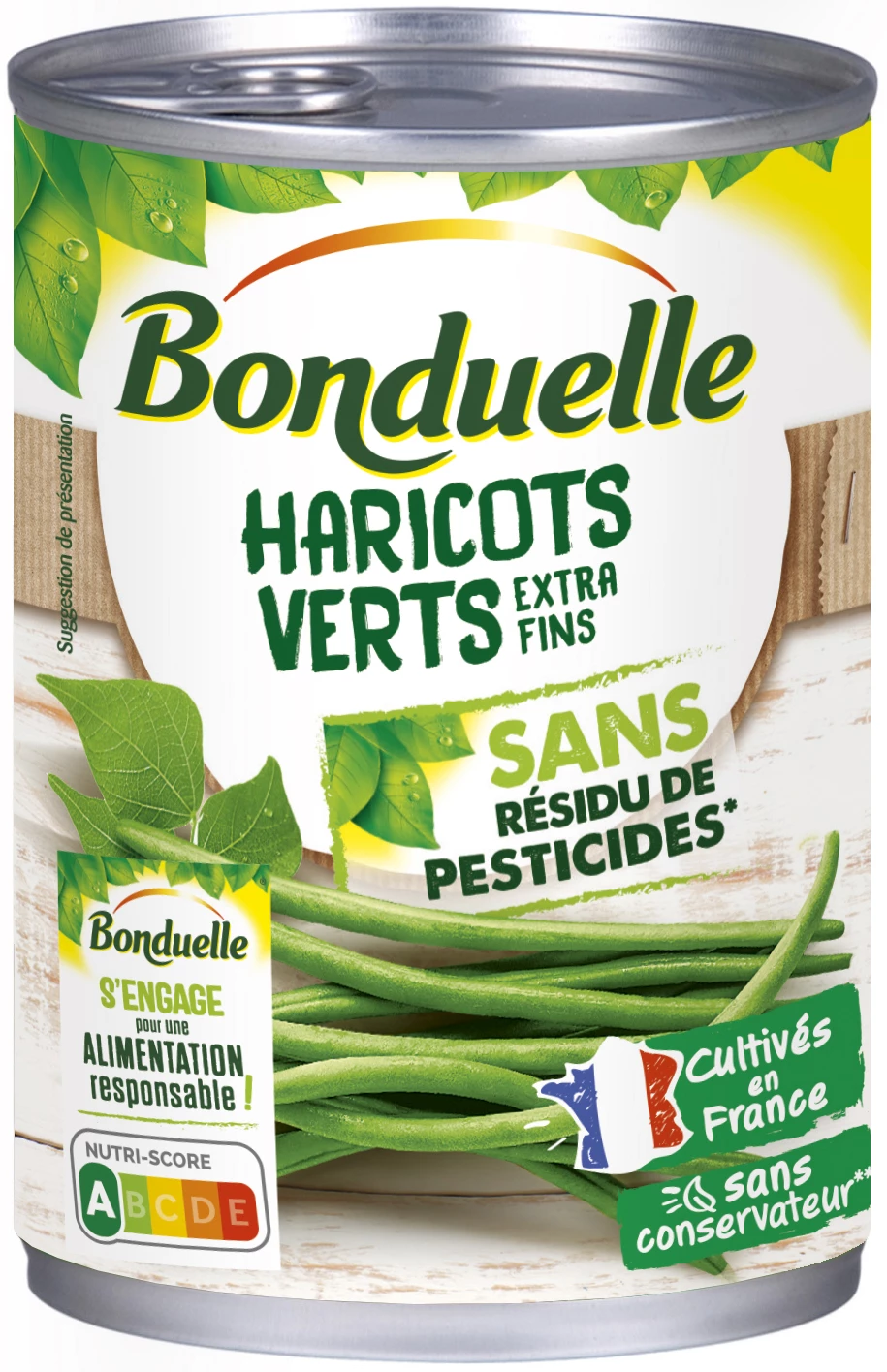 Haricots Verts Extra-Fins Sans Résidu de Pesticides; 220g  - BONDUELLE