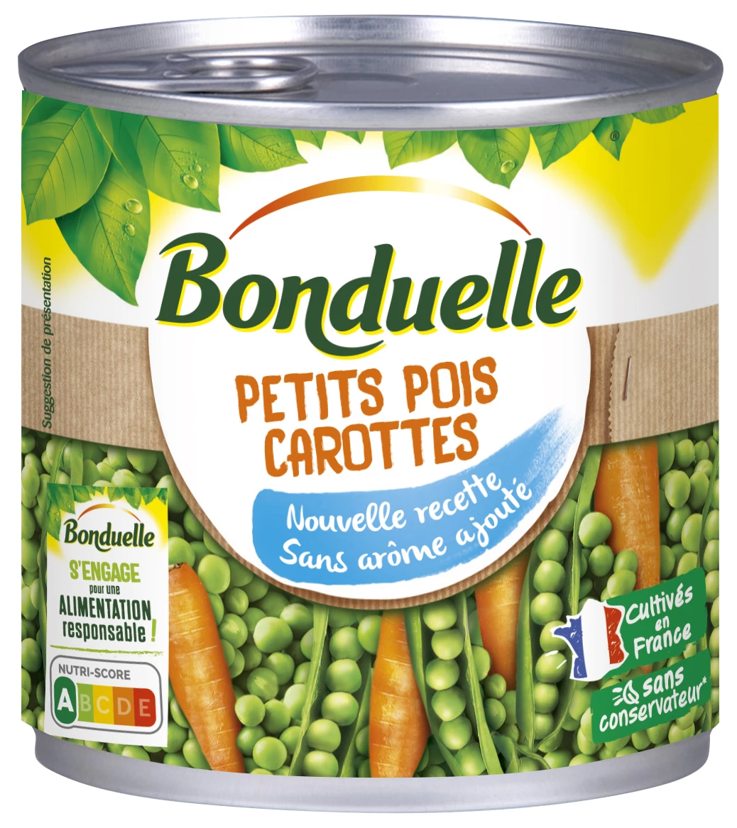 Petits Pois Carottes Sans Arôme Ajouté; 265g -  BONDUELLE