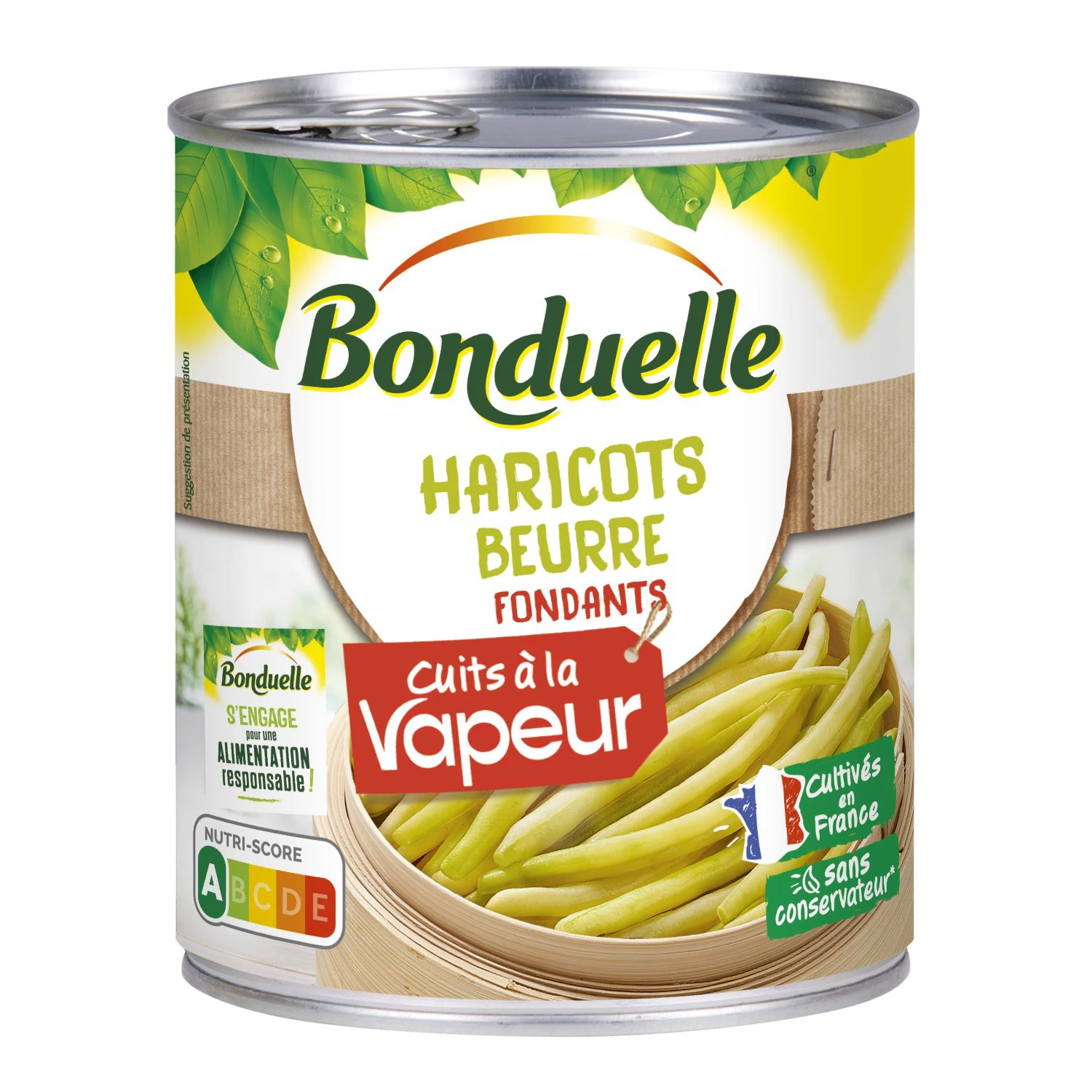 Haricots Verts et Beurre Cuits à La Vapeur; 590g - BONDUELLE