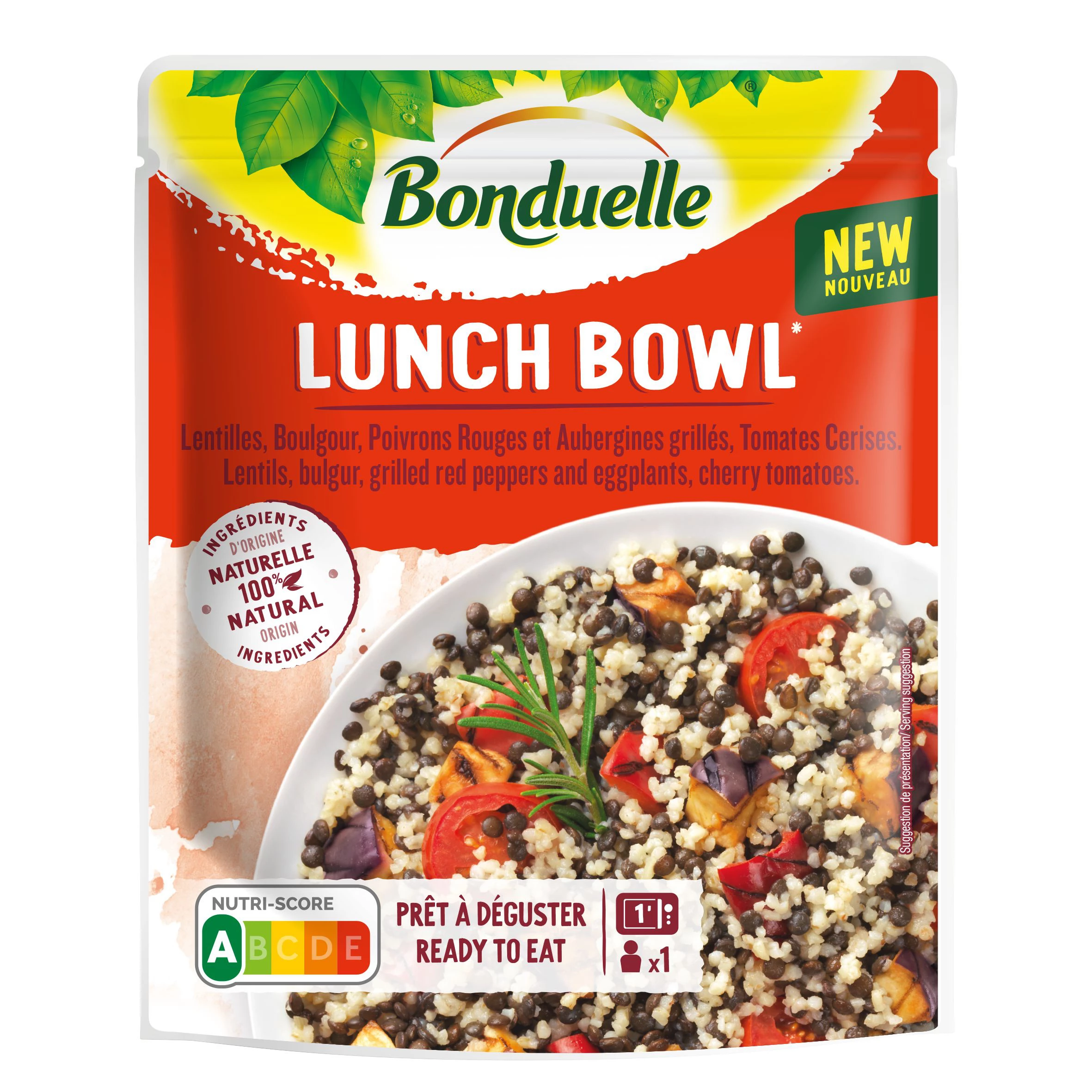 Cooked Meal Lunch Bowl with Bulgur and Vegetables; 250g - BONDUELLE