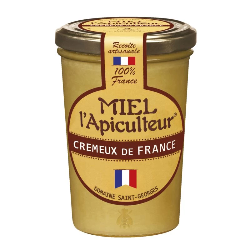 Frasco de Vidro Mel Francês Cremoso, 500g - MIEL L'APICULTEUR