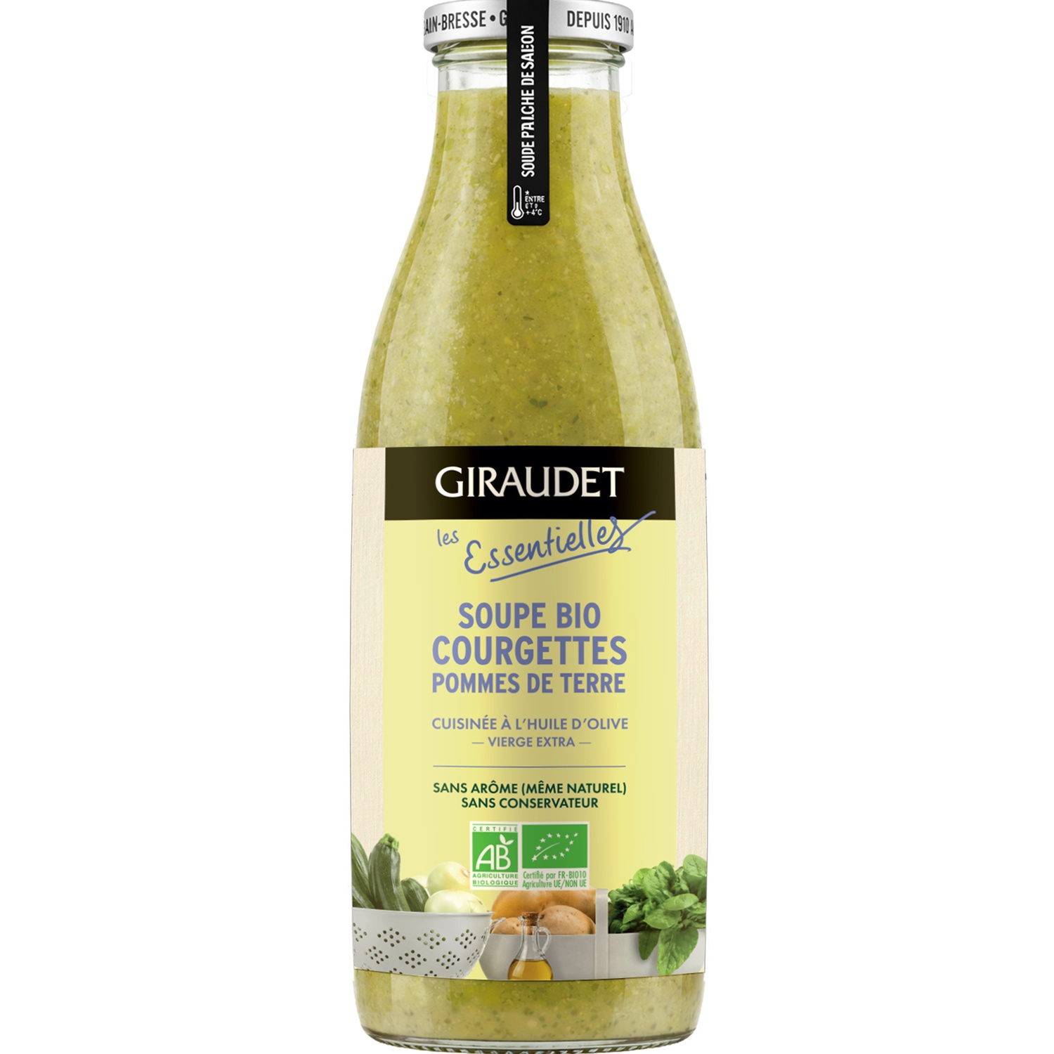 Soupe bio courgettes et pommes de terre à l'huile d'olive 96,5 cl - GIRAUDET
